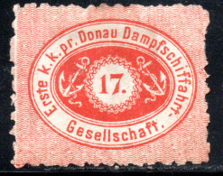 2460. AUSTRIA 1866 DDSG 17 KR. #1 SIGNED - Compagnia Di Navigazione A Vapore Del Danubio (DDSG)