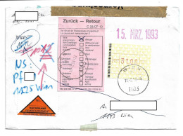 1619h: ATM 31.00 EF Auf Nachnahme- Brief, 1103 Wien 11.2.1993 - Lettres & Documents