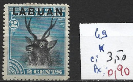 LABUAN 49 * Côte 3.50 € ( Charnière Forte ) - Borneo Septentrional (...-1963)