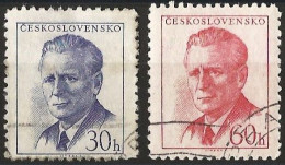 Czechoslovakia 1958 - Mi 1081 Aa & 1082 A - YT 965/66 ( Antonín Novotný, President ) Perf. 12½ - Usati