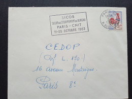 Coq De Decaris 1331 Sur Lettre, Paris 96 Rue Gluck Le 02/10/1963 - 1962-1965 Haan Van Decaris