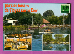 CPM CLOYES SUR LE LOIR 28 - Multivue Parc De Loisirs Pedalo Le Restaurant Le Lac Canoe Plage - Cloyes-sur-le-Loir