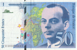 BANCONOTA FRANCIA 50 ST EXUPERY EF  (B_659 - 50 F 1992-1999 ''St Exupéry''