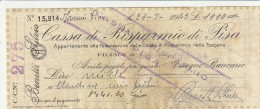 ASSEGNO CASSA RISPARMIO PISA 1943 L.1000   (B_491 - [10] Assegni E Miniassegni