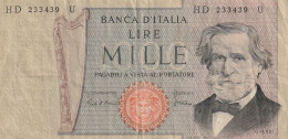 BANCONOTA ITALIA L.1000 VERDI VF  (B_433 - 1.000 Lire