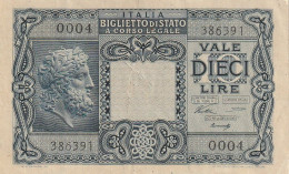 BANCONOTA ITALIA REGNO BIGLIETTO DI STATO LIRE 10 EF  (B_423 - Italia – 10 Lire