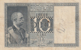 BANCONOTA ITALIA REGNO BIGLIETTO DI STATO LIRE 10 EF  (B_407 - Italia – 10 Lire