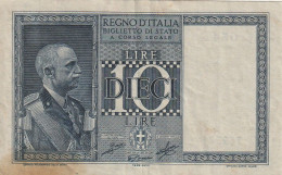 BANCONOTA ITALIA REGNO BIGLIETTO DI STATO LIRE 10 EF  (B_408 - Italië – 10 Lire