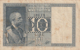 BANCONOTA ITALIA REGNO BIGLIETTO DI STATO LIRE 10 VF  (B_396 - Italia – 10 Lire