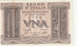 BANCONOTA ITALIA REGNO LIRE 1 UNC  (B_381 - Regno D'Italia – 1 Lire