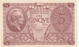 BANCONOTA ITALIA REGNO BIGLIETTO DI STATO LIRE 5 UNC  (B_387 - Italië– 5 Lire