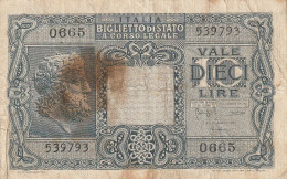 BANCONOTA ITALIA REGNO L.10 BIGLIETTO DI STATO VF  (B_373 - Italia – 10 Lire