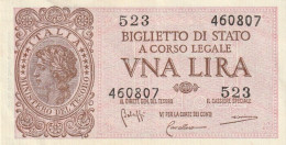 BANCONOTA BIGLIETTO DI STATO ITALIA 1 LIRA EF  (B_367 - Italië – 1 Lira