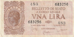 BANCONOTA BIGLIETTO DI STATO ITALIA 1 LIRA VF  (B_363 - Italia – 1 Lira