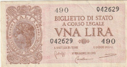 BANCONOTA BIGLIETTO DI STATO ITALIA 1 LIRA VF  (B_349 - Italië – 1 Lira