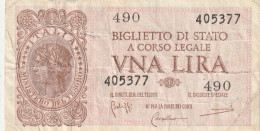 BANCONOTA BIGLIETTO DI STATO ITALIA 1 LIRA VF  (B_351 - Italia – 1 Lira