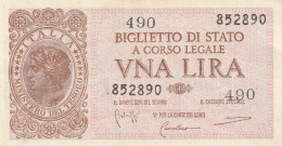 BANCONOTA BIGLIETTO DI STATO ITALIA 1 LIRA AUNC  (B_343 - Italië – 1 Lira