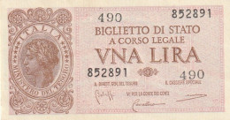 BANCONOTA BIGLIETTO DI STATO ITALIA 1 LIRA AUNC  (B_344 - Italia – 1 Lira