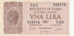 BANCONOTA BIGLIETTO DI STATO ITALIA 1 LIRA AUNC  (B_338 - Italia – 1 Lira
