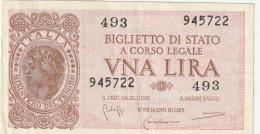 BANCONOTA BIGLIETTO DI STATO ITALIA 1 LIRA EF  (B_341 - Italia – 1 Lira