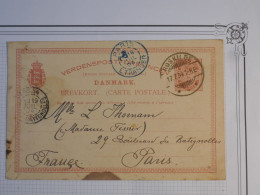 DI 16   DANEMARK BELLE   CARTE ENTIER  ENV. 1894 ROSKILDE   A PARIS FRANCE  + AFF. INTERESSANT+++ - Entiers Postaux