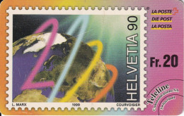 TARJETA DE SUIZA DE TELELINE CON UN SELLO DE SUIZA (STAMP) - Postzegels & Munten