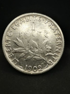 1 FRANC 1902 ARGENT SEMEUSE  / FRANCE / SILVER - 1 Franc