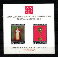 # COLOMBIA - 1968 - 39° Congreso Eucaristico International - Set 10 Stamps + Block 2 Stamps MNH     MyRef:DG/DM - Nuovi