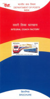 INDIA - 2005 - BROCHURE OF INTEGRAL COACH FACTORY STAMP DESCRIPTION AND TECHNICAL DATA. - Cartas & Documentos