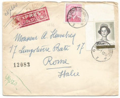 Belgique Express Lettre Bruxelles 14jan1963 X Italie Avec Reine F8+2.50 Et Roy F.6 - Lettres & Documents