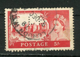 GRANDE BRETAGNE - ELISABETH II  ET CHATEAUX - N° Yvert 352 A Obli. & PERFORÉ “LB” - Perfins