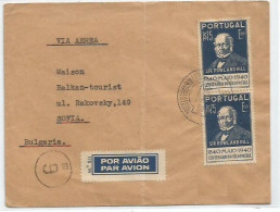 Portugal Rowland Hill Esc.1.75 Pair On Commerce AirmailCV Lisboa 22aug1940 X Bulgaria - Lettres & Documents