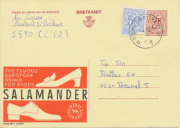 BELGIUM VILLAGE POSTMARKS  BERLAAR (LIER) D 1 SC NO Dots 1970 (Postal Stationery 2 F + 0,50 F (stamp Damaged), PUBLIBEL - Autres & Non Classés