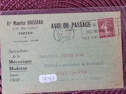 Avis De Passage , Industriel Automobile Boisseau , Troyes 1930 - 1921-1960: Modern Period