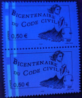 Top Variété 3644a** X2 - Avec Les  2 Bandes De Phosphore à Gauche ET En +, Bandes à Cheval Cote + 60€ - Unused Stamps