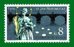 ** 4 Czech Republic - St. Jan Nepomucky/St Ioanni Nepomucensis  (statue Of Charles Bridge) 1993 Joint Issue - Cristianesimo