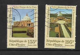 COTE D'IVOIRE 1990 Consécration De La Basilique Notre-dame De La Paix  N°845/846   OBLITERE - Cristianismo