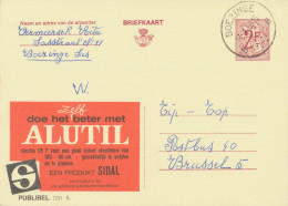 BELGIUM VILLAGE POSTMARKS  BOEZINGE B (now Ieper) SC With Dots 1969 (Postal Stationery 2 F, PUBLIBEL 2291 N.) - Puntstempels