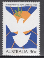 Australia 1986 Single Stamp To Celebrate International Year Of Peace In Unmounted Mint - Ungebraucht