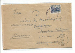 Bulgaria Cover Plovdiv 24feb1952 X Suisse With L.20 Narodna Republika  Solo Franking - Storia Postale