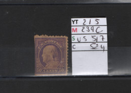 PRIX FIXE Obl 215 YT 239C MIC US517  SCOT US524 GIB  Benjamin Franklin 1916 1919 Etats Unis 58/07 Dentelé 2 Cotés - Used Stamps