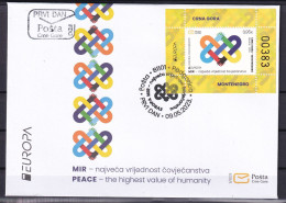 MONTENEGRO 2023,EUROPA CEPT,PEACE,BLOCK,FDC - 2023