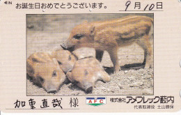 TARJETA DE JAPON DE UNOS RALLONES (PIG-PORK) JABALI - Andere & Zonder Classificatie