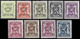 PRE428/436** (PO17) - Typos 1936-51 (Kleines Siegel)