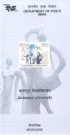 INDIA - 2005 - BROCHURE OF JADAVPUR UNIVERSITY STAMP DESCRIPTION AND TECHNICAL DATA. - Cartas & Documentos