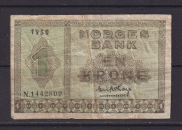 NORWAY - 1950 1 Krone Circulated Banknote - Norvegia