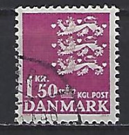 Denmark 1962  Three Lions (o) Mi.402 Y - Usado