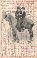 COUPLES - Couple Sur Des Chevaux - Carte Postale Ancienne - Coppie