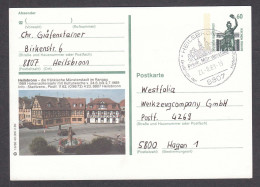 BRD 20/1989 - 60 Pf., View Of City Heilsbronn, Post. Stationery (card) With Spec. Cancelation,  Travel - Postcards - Used