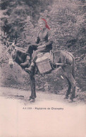 Paysanne De Champéry VS, Transport Du Lait à Dos De Mulet, Foulard Rouge (1226) - Champéry